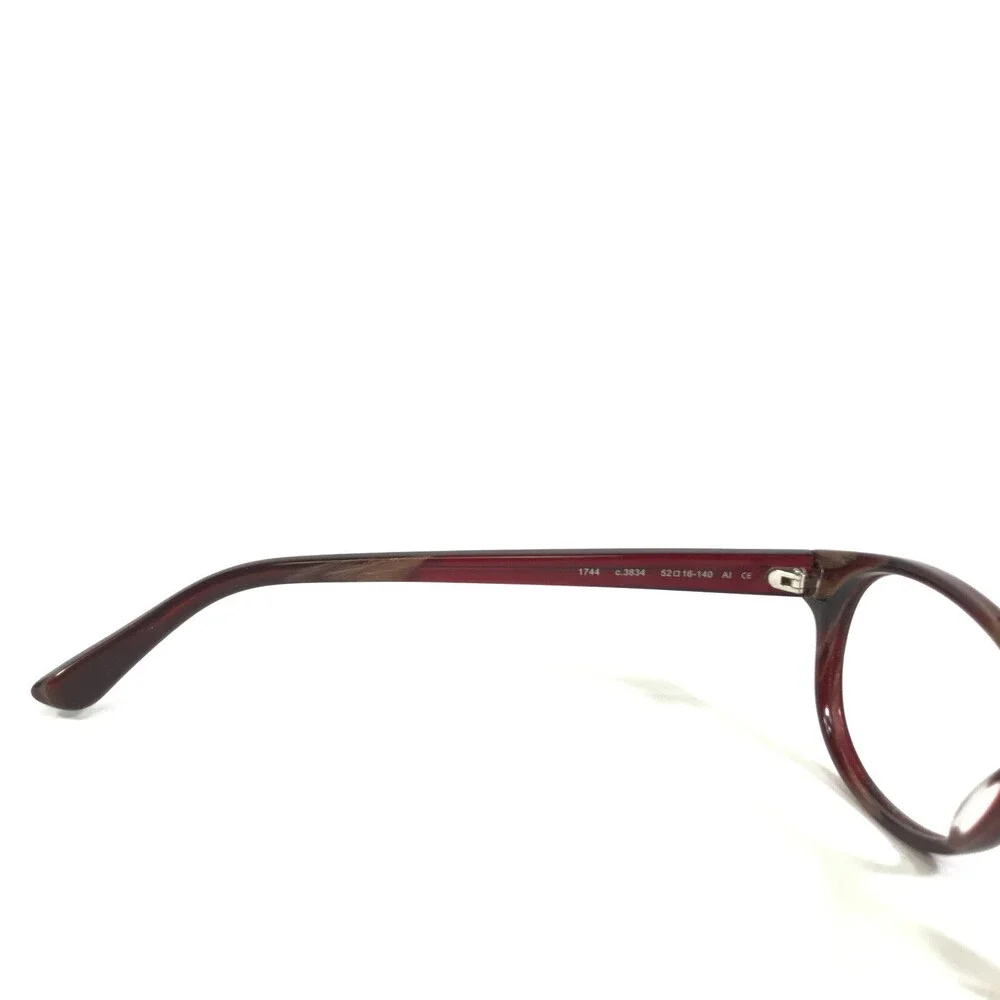Prodesign Denmark Eyeglasses Frames 1744 c.3834 Brown Red Horn Cat Eye 52-16-140